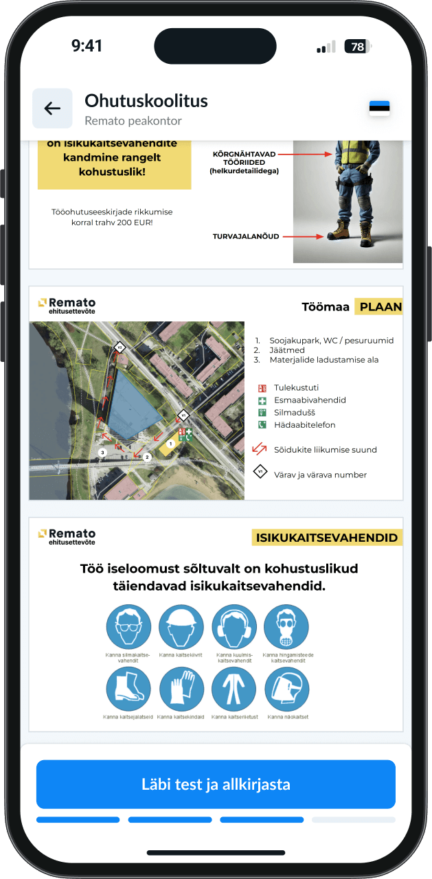 Remato objekti ohutuskoolitus